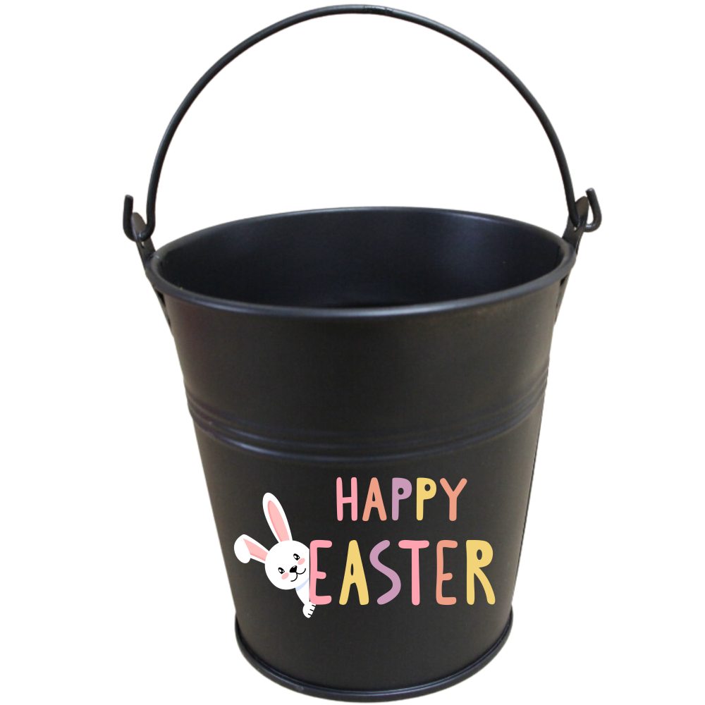 Easter Tin Bucket | Black Bucket
